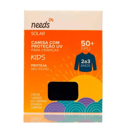 Camisa Infantil Proteção UV FPU 50+ Needs Solar 2 a 3 Anos Azul